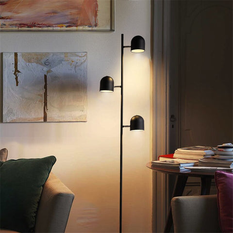 Image of Adjustable 3-Bulb Slim Iron Floor Lamp
