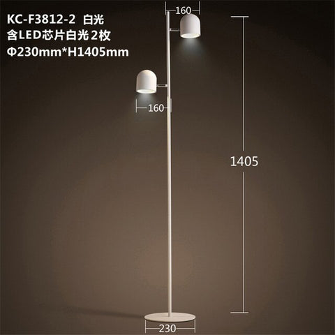 Image of Adjustable 3-Bulb Slim Iron Floor Lamp