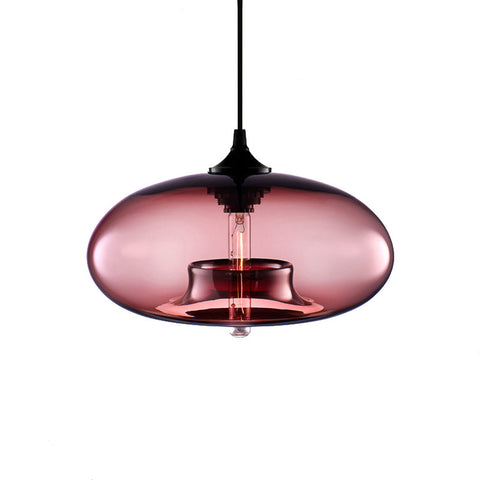 Image of Contemporary Hanging 6 Color Glass Pendant Lights