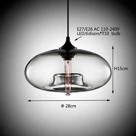 Image of Contemporary Hanging 6 Color Glass Pendant Lights