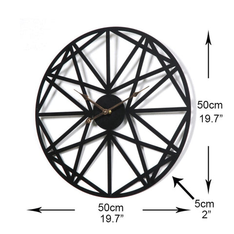 Image of Creative Silent Wall Clock 3D Retro Rustic DIY Wooden Handmade Oversized Wall Clock