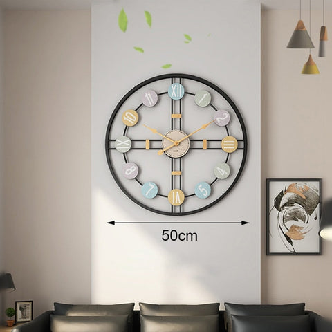 Image of Creative Silent Wall Clock 3D Retro Rustic DIY Wooden Handmade Oversized Wall Clock