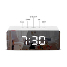 Load image into Gallery viewer, LED Mirror Alarm Clock Digital Temperature Display