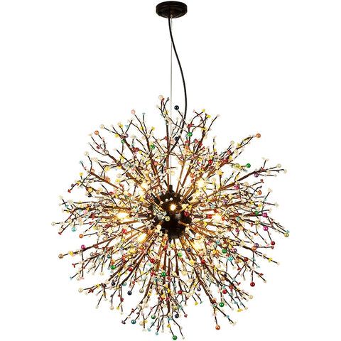 Image of Pearl Tree Branches With Bulbs - Creative Sphere Glass Lighting Fixture
