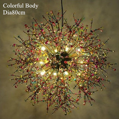 Image of Pearl Tree Branches With Bulbs - Creative Sphere Glass Lighting Fixture