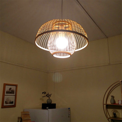 Image of Calico - Bamboo Pendant Hanging Light