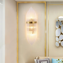 Load image into Gallery viewer, Gold Indoor Living Room Crystal Wall Lamp